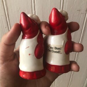 Vintage Louisiana Ca C' est Bon! Chef Crawfish 3.5" Salt & Pepper Shakers Red